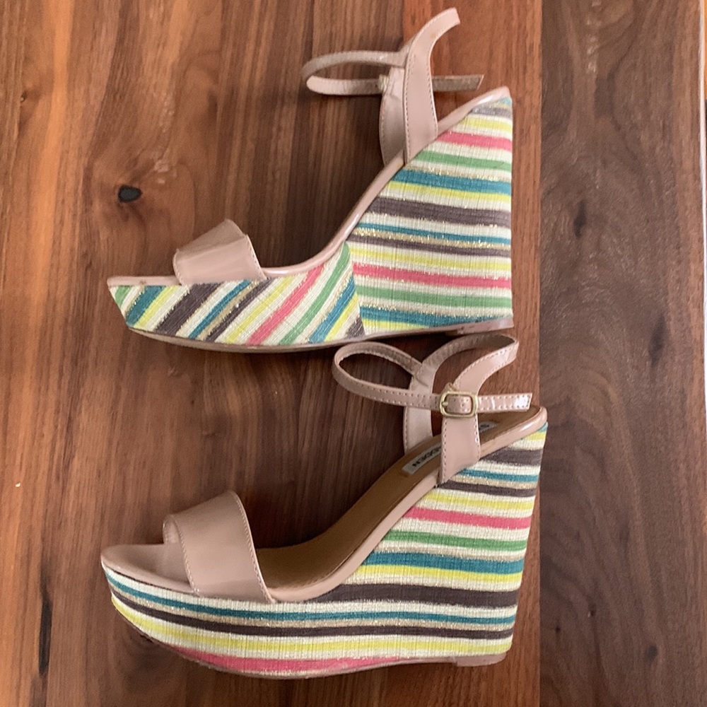 Steve Madden shoes. 5” heel with 1-3/4” platform. Hardly used. Sophia rainbow